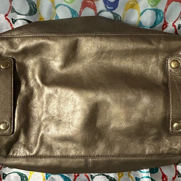Coach Soft Leather Ashley Convertible Satchel #F15447 Bronze Metallic Bag Large - Picture 6 of 8